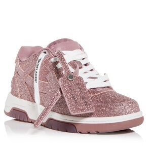 Off-White Out of Office Pink Glitter Sneakers Size 9
